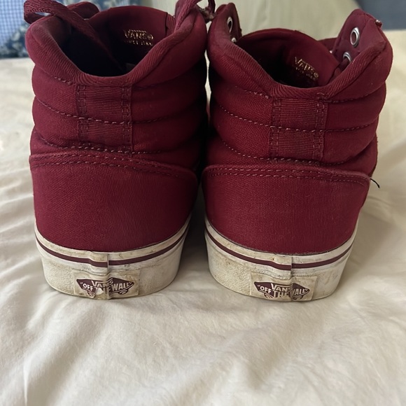 Vans Sk8 Hi Womens Size 7.5 Canvas Maroon with Rose Gold Hi Top Skate Shoe - Picture 3 of 7